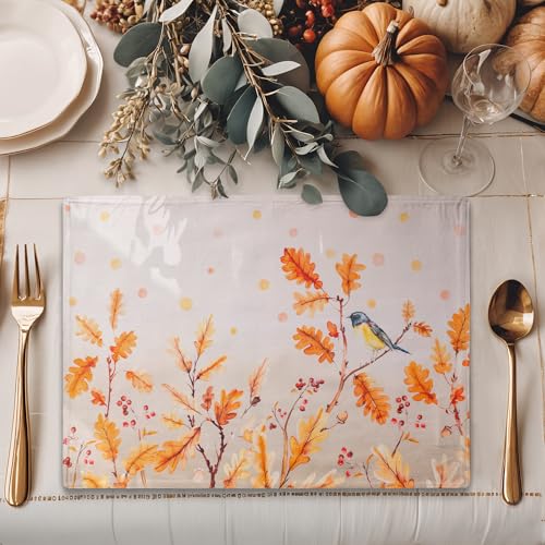 Maison d' Hermine Placemats Set of 4 Reusable 100% Cotton (13"x19") - color: 060 - Oak Leaves, size: 13" X 19" (Pack of 4)