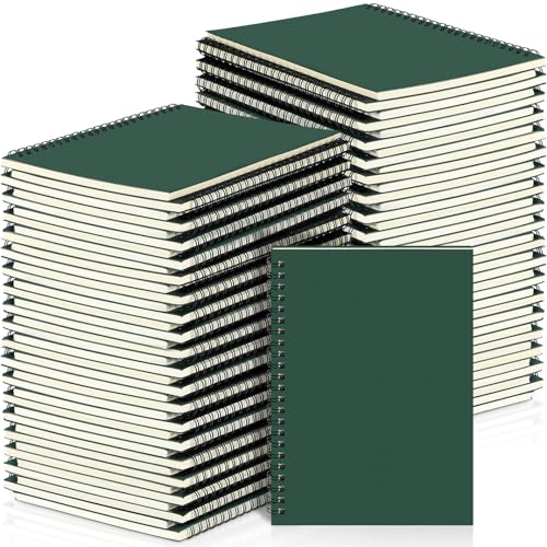 Yahenda 72 Pcs Spiral Notebooks, 1 Subject, Wide Ruled, Deep Green - color: Dark Green