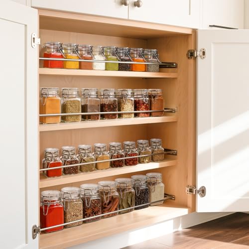 ComSaf Square Small 8 oz Glass Spice Jars with Airtight Lids 12 Pack Pantry - size: 8 fl oz x 12