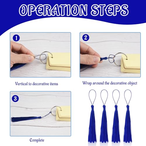 100 Pcs Bookmark Tassels Bulk Royal Blue Soft Craft Silky Handmade Mini Tassels for Jewelry Making with Loops for DIY Craft Accessory Dress Decoration - color: Royal Blue