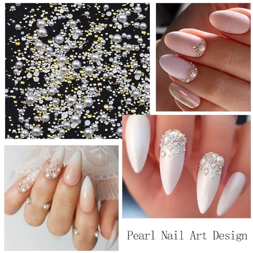 Flatback Nail Art Pearls Nail Charms for Women Nail DIY Design - color: Colorful-02