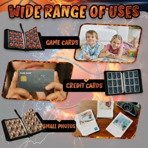 Card Binder 9 Pocket, Basketball, 900 Cards, PU Leather - color: Basketball