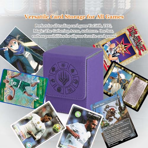 Arkeiliy MTG Deck Box 110+ Storage Sleeved Cards for Magic Commander - color: Purple