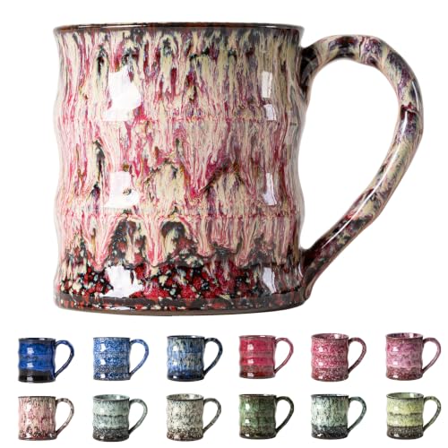 Raspberry Cream Ceramic Mug, 15oz Reactive Glaze Coffee Mug, Gift for Her - color: 15oz - Raspberry Cream · NURTURE
