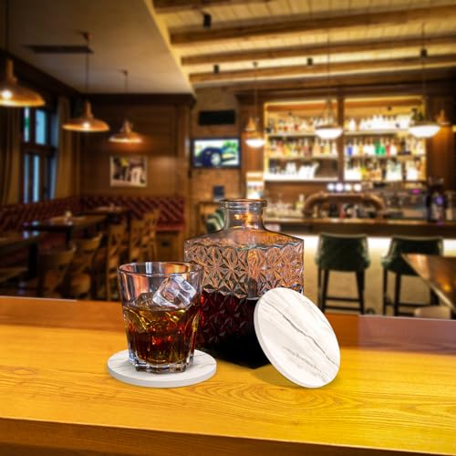 Coaster Set of 4, Ceramic Drink Coasters with Holder, 4 Inch Round (R&F) - style: 4 coasters Style F