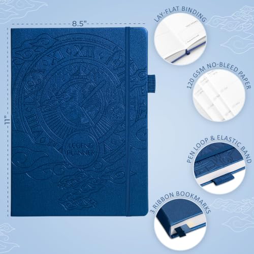 Legend Planner Undated, Weekly & Daily Goal Journal, A4 Mystic Blue - color: Mystic Blue (Undated), size: A4 (8.2'' x 11'')