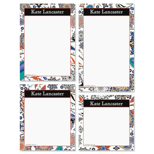 Current Colorful Paisley Personalized Notepads – Set of 4, 100-Sheet Pads, Various Sizes, Memo Pad, Shopping List, To-Do Notes, Office Organizer - style: Colorful Paisley