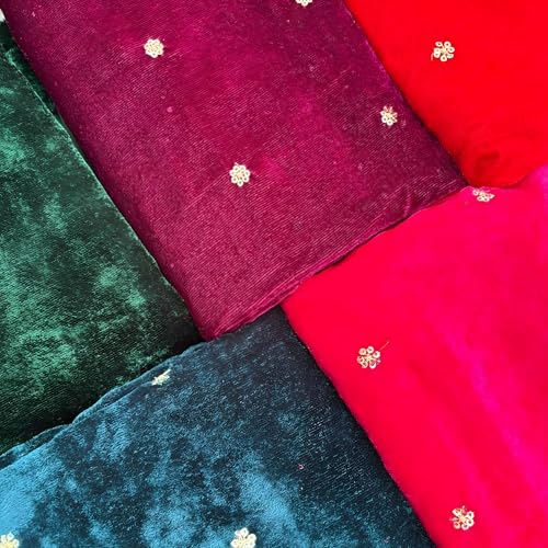 LOVENSPIRE Unstitched Multicolor Velvet Blouse Pieces for Women Saree, Pooja, Housewarming & Indian Return Gifts Pack of 50 - color: Multicolor Velvet, size: Pack of 50