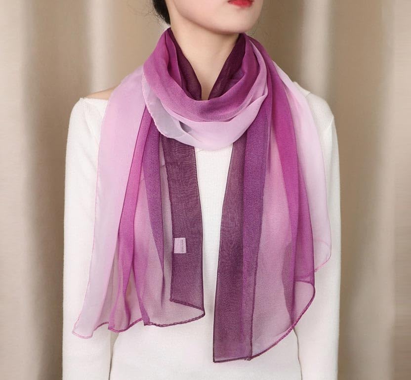 Xyueanlo Fashion Scarves for Women Lightweight Elegant Scarf - color: Gradient Purple