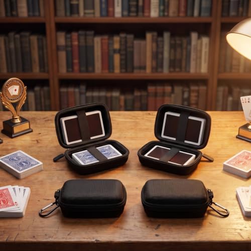 Sanwuta 4 Pcs Travel Card Games Case, Playing Card Case, Eva, Black, Black - color: Black
