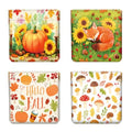 Peacoblue Autumn Elements Coin Purse,PU Leather Squeeze Pouch 4PCS - style: Autumn Elements