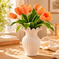 10 Stems 14 Inch Tulips Artificial Flowers Realistic Faux Flowers - color: Orange