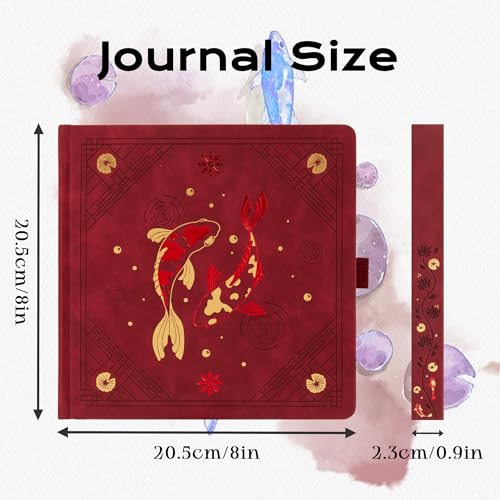 TIEFOSSI Dotted Square Journal Notebook 160 Pages for Women & Men(8 x 8) - color: Red, size: Square-Dotted