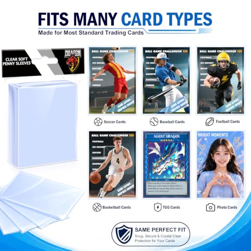 3000 Counts Card Sleeves Top Loaders for Trading Cards, Penny Soft Sleeves Baseball Card Sleeve Protectors Fit for Sports,Football,Game Cards - size: 3000P