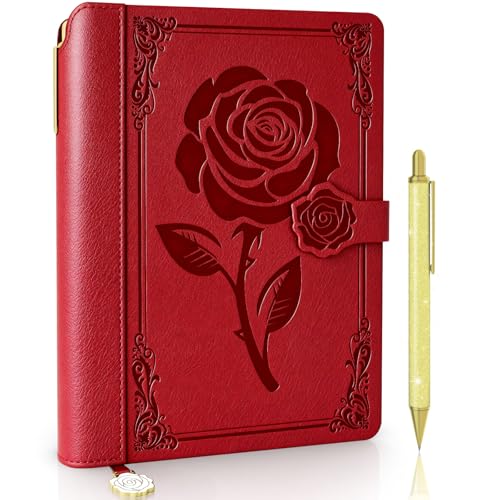 Aocii leather Journal for Women, A5 lined Daily Journals Notebook - color: burgundy