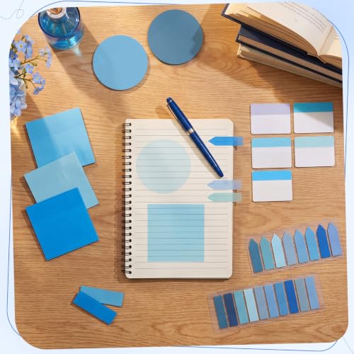 Glenmal Transparent Sticky Note Set, 910 Sheets,Blue - color: Blue