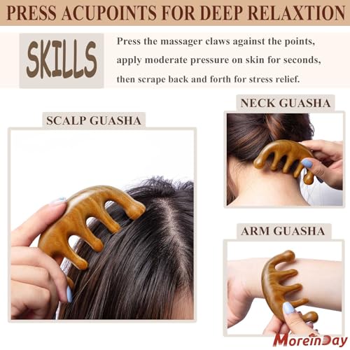 Wooden Scalp Massager for Scalp Relax, Loc Comb, Scalp Gua Sha - style: 02 Lucky