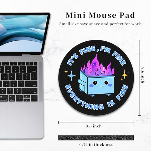 Hancynir Dumpster on Fire Round Mouse Pad, Small Mousepad for Office Desk - color: Blue Dumpster