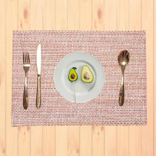 Urban Villa Two Tone Placemat Cotton Tablemat 14x20 (Set of 6) Fall - color: Falltone, size: 14" x 20"