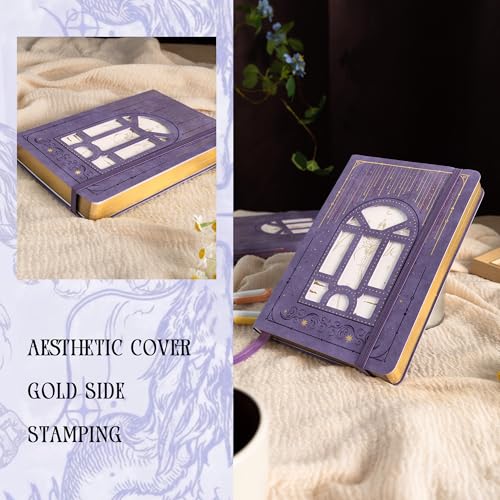 TIEFOSSI A5 Lined Journal for Women & Men, 100 GSM Thick Paper - color: Purple, size: Lined