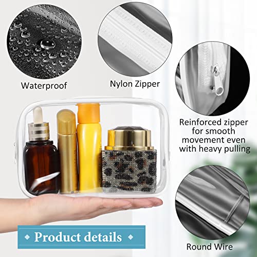 Weewooday 12 Pcs Clear Cosmetic Bags PVC Zipper,Large,White - color: White, size: Large