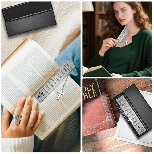 Peacoblue Bible and Pattern Metal Bookmark, Book Mark for Readers - style: Bible and Pattern