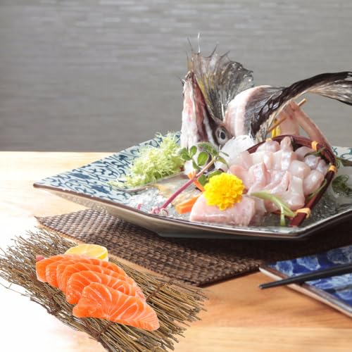 4Pcs Japanese Sashimi Serving Plates Bamboo Sushi Tray Set for Japanese Cuisine Decor Natural Bamboo Serving Board for Parties and Buffet Presentation