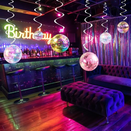 40 Pack Disco Hanging Decorations – Retro Dance Birthday Decorations for Girls, Disco Party Supplies and Groovy 70s Theme Decor