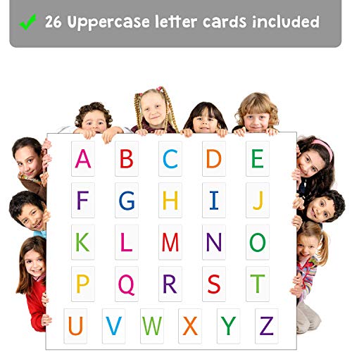 Attractivia Magnetic Big Alphabet ABC Flash Cards - 26 Sturdy Uppercase Large Letters - for Classroom Teachers, Homeschool, ESL, Toddlers 2-4 Years, Kids and Adults - style: Uppercase