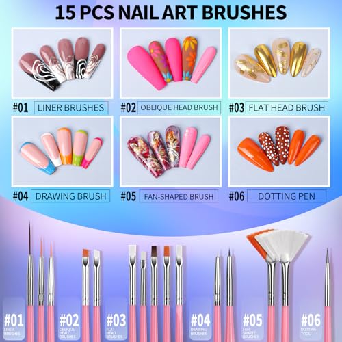FANDAMEI Nail Art Tools, Nail Stuff, Nail Supplies, Nail Stand, Nail Brush - color: Pink