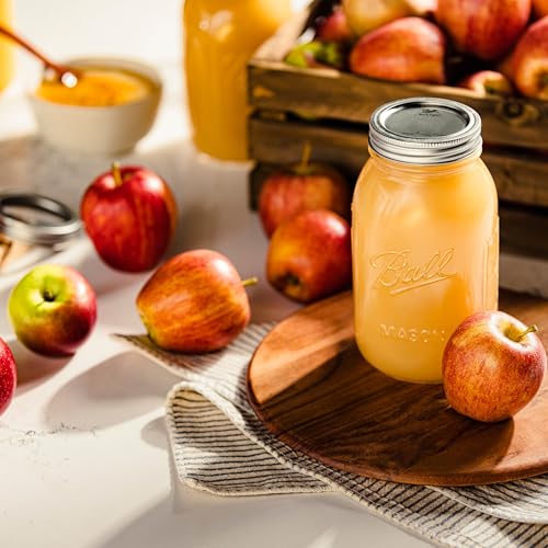 Ball Regular Mouth Glass Mason Jars with Lids and Bands, Used for Canning (Quart, 32 Ounce (Pack of 4)) - color: Clear, size: 32 Oz (Pack of 4)