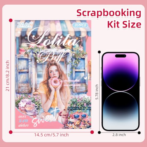 Loli Puff Breeze Sticker Scrapbooking Supplies for Junk Journal, 20 Sheets PET Stickers - Vintage Journaling Stickers - color: Loli Puff