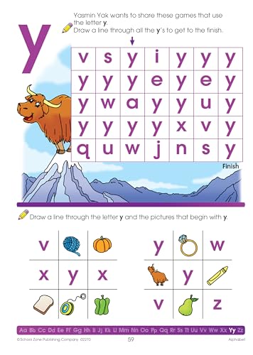 School Zone Alphabet Workbook: 64 Pages, Pre-K, Preschool, ABC's, Letters, Tracing, Alphabetical Order, Ages 3 to 5 (Get Ready! Book Series)