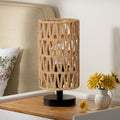 Fenmzee Table Lamps (Rattan Rope Shade - Black Base, 9" Inline Control) - color: Rattan Rope Shade-Black Base