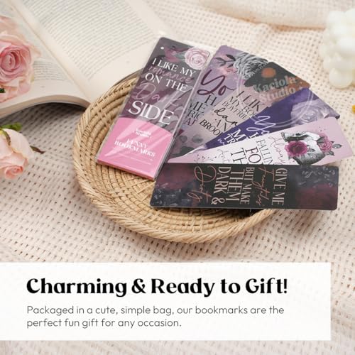 Kaciola Studio 10 PCS Dark Romance Bookmarks,Funny Bookmarks for Women,Double Sided Romance Book Lover Gifts,Skeleton Book Marker Gifts for Women Men Students Teachers Reading - color: Dark Romance