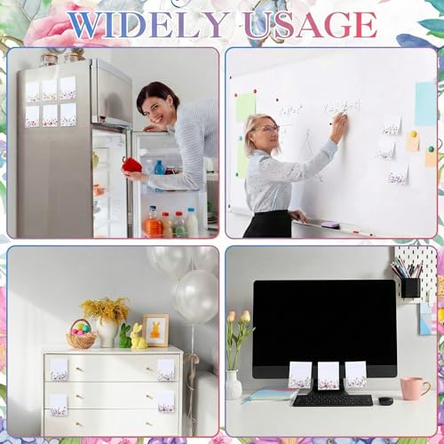 Chiisong 12 Pads Wildflower Sticky Notes Flower Sticky Notes - style: Retro