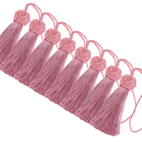 BEL AVENIR 8 Pcs Elegant Polyester Key Tassel Colorful Craft Tassels Charms - color: Rubber Pink-new