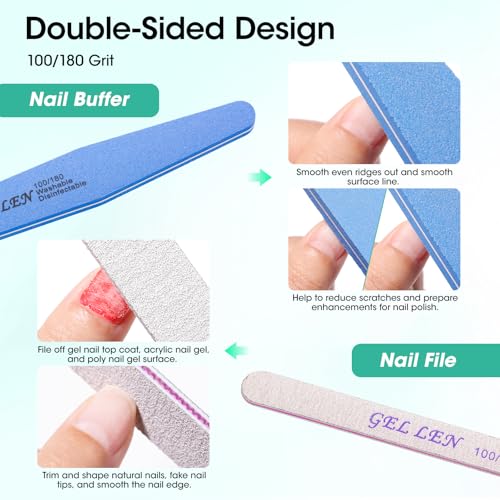 GELLEN Nail Cleanser Pads 50PCS with 10PCS Manicure Tools Kit - size: 50PCS with 10PCS Tools