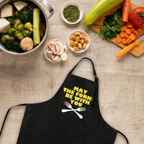 Funny Black Apron with Pockets for Man,Dad,Husband,Father in Law,Chef Daddy Women Grilling Apron BBQ Cooking Gifts - color: Apron-9