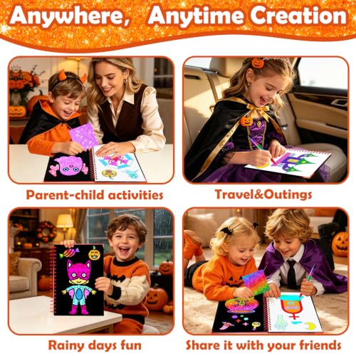 FUNNYB&G Halloween Foil Art Craft Kit for Kids, Halloween Toy Gift for Kids - style: Halloween