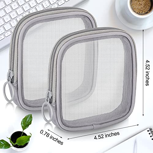 Weewooday 4Pcs Mesh Makeup Bag, Gray, Small, Classic - color: Gray, size: Small, style: Classic