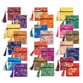 24pc Chinese Silk Brocade Coin Purse Embroider Jewelry Bag Zipper Wallet Pouch