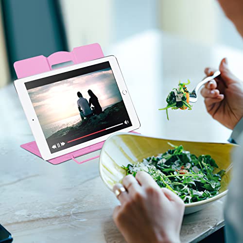 MSDADA Book Stand Metal Reading Rest Book Holder Adjustable Cookbook Holder - color: Pink