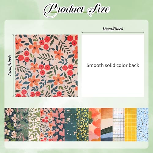 24Pcs 6×6 Scrapbook Paper Pad Decorative Decoupage Paper Pink Yellow Floral Pattern Pack Scrapbook Supplies For DIY Photo Album Decor Art Junk Journal Supplies,Card Making Scrapbooking Craft