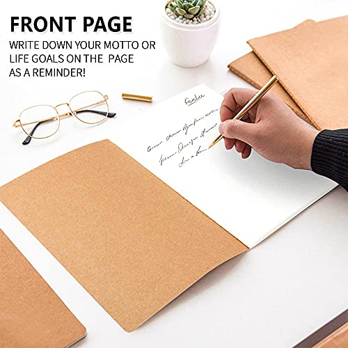 feela 15 Pack A5 Kraft Notebooks, 60 Lined Blank Pages Travel Journal Bulk, Soft Cover Notebooks for Women Girls Students, Making Plans Writing Memos Office School Supplies, 8.3 X 5.5 in - style: Lined-15 Pack