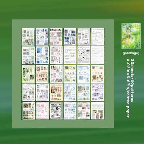 Japanese Sticker Book for Scrapbooking Supplies,Japanese Scrapbook Stickers - color: Mist