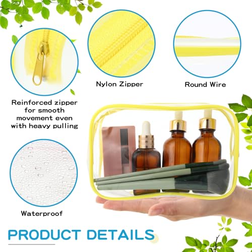 Weewooday 12 Pcs Clear Cosmetic Bags PVC Zipper,None - color: Dark Color, size: Medium