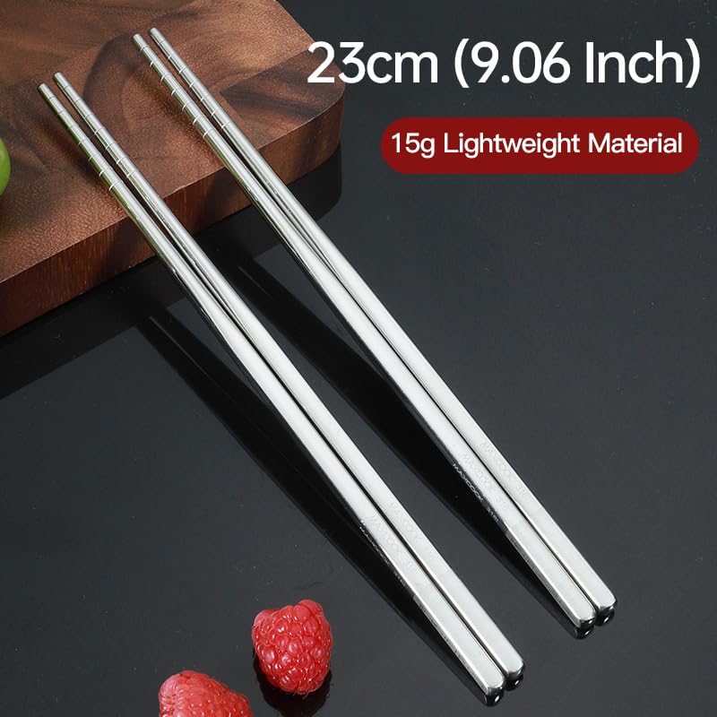 Pure Titanium Chopsticks, 2 Pairs Reusable Chopsticks (9.06 Inch) - size: 2 Pairs of Sliver Tiatium Chopsticks