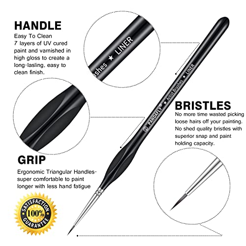 PANDAFLY Miniature Paint Brushes Drybrush Set, 12 Sizes - size: 12 Size