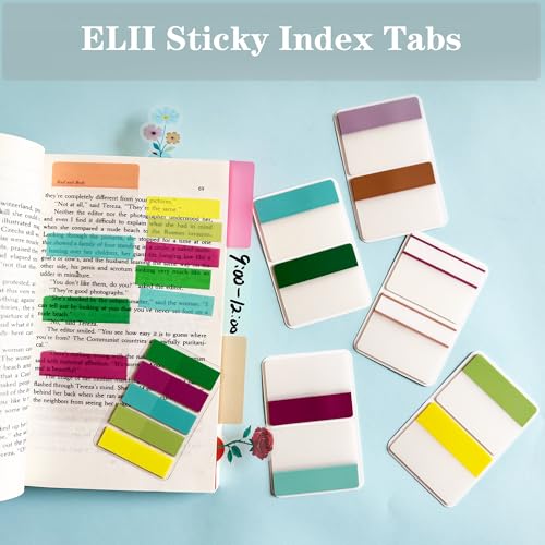 ELII 500 PCS Sticky Index Tabs 21 Sets, Colorful Book Tabs for Notebooks - color: Fresh, size: 500